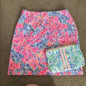 Lilly Pulitzer Pink and Blue Coral Skirt
